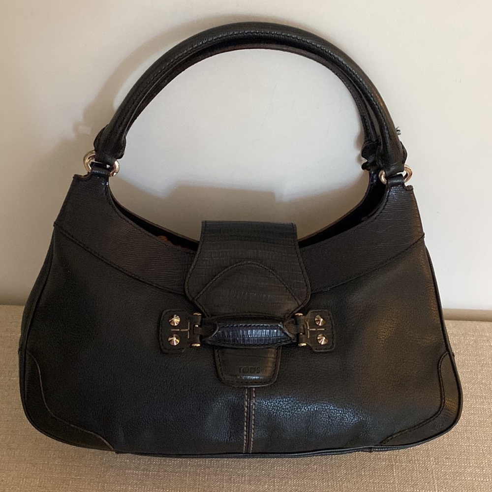 Authentic Tods Black leather hobo - Picture 2 of 9